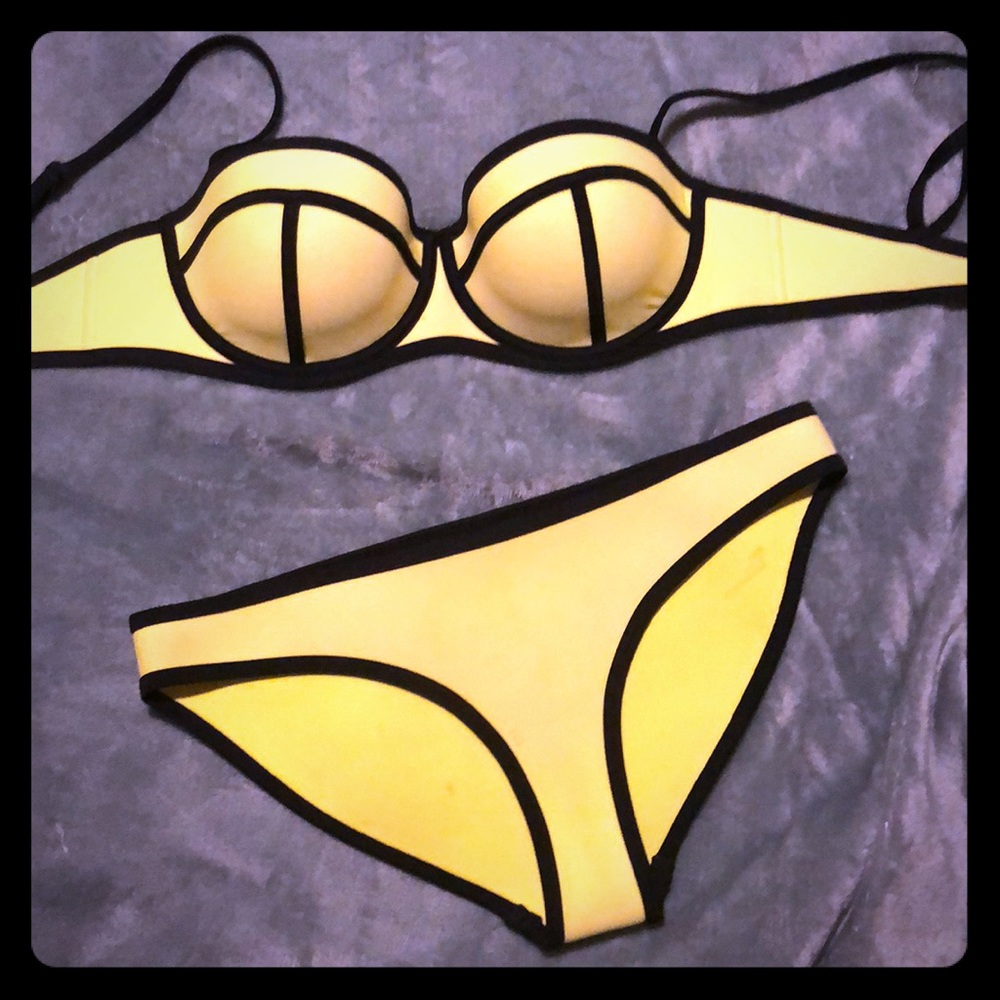 Neon Yellow Triangl Bikini Set